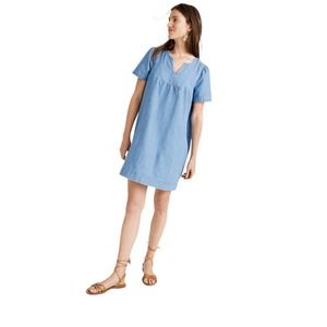Madewell NEW Denim Popover Swing Dress in Newsom Wash Size Large